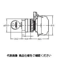 オムロン 3ノッチ キー形セレクタスイッチ A22NKー3MMー01GAーP210 1セット(2個)（直送品）