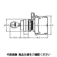 オムロン 2ノッチ キー形セレクタスイッチ A22NKー2MMー01AAーG002 1セット(3個)（直送品）