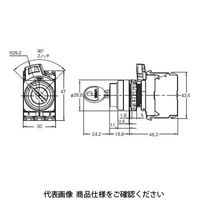 オムロン 2ノッチ キー形セレクタスイッチ A22NKー2BMー01AAーG002 1セット(3個)（直送品）
