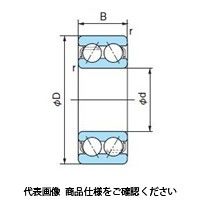 不二越 ベアリング アンギュラ玉軸受(複列) 両シールド形 5208ZZ 1セット(2個)（直送品）