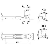 フエニックス・コンタクト プリント基板用コネクタ 圧着端子 極数1 ICCーMT 1，5ー2，5 BA 1セット(4000個)（直送品）