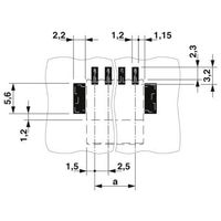 プリント基板用コネクタ ソケット 極数6 リフロー対応 PTSM 0，5/ 6ーHHI0ー2，5ーSMD WHR44 1セット(500個)（直送品）