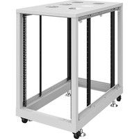 サンワサプライ 19インチサーバーラック パネルなし（18U） 幅600×奥行1000×高さ1020mm ライトグレー 1台（直送品）