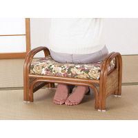 ファミリー・ライフ 天然籐らくらく座椅子ロータイプ 1脚 02472（直送品）