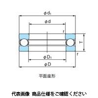 不二越 ベアリング スラスト玉軸受(単式) 平面座形 51214 1セット(2個)（直送品）
