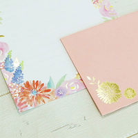 包む レターセット グリタリングフラワーP 0-079-1 3セット