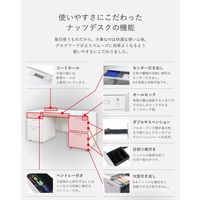 ネットフォース ナッツシリーズ両袖机＆チェアセット袖2段/3段デスク幅1400mmホワイト＆ブラック 1セット（2点入） LRD-147-S16-AW（直送品）