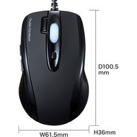 サンワサプライ 有線IR LEDマウス（ダブルクリックボタン付き） MA-IR125BK 1個（直送品）