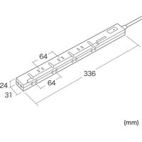 延長コード 電源タップ 2m 2P（ピン） 8個口 USB充電ポート搭載 ホワイト TAP-SLIM8U-2 サンワサプライ 1個