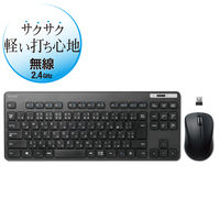 ワイヤレスキーボード マウスセット 無線 テンキーレス コンパクト メンブレン 薄型 TK-FDM109MBK エレコム 1個（直送品）