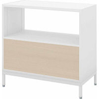 【組立設置込】コクヨ エディア フリーパネル 2段下段パネル 幅900×奥行450×高さ860mm ホワイト×ホワイトナチュラル 1台（直送品）