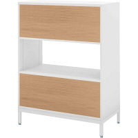 【組立設置込】コクヨ エディア フリーパネル 3段上下段パネル 幅900×奥行450×高さ1200mm ホワイト×ラスティックミディアム 1台（直送品）