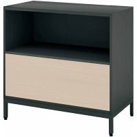 【組立設置込】コクヨ エディア フリーパネル 2段上下段両面パネル 幅900×奥行450×高さ860mm ブラック×ホワイトナチュラル 1台（直送品）