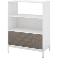 【組立設置込】コクヨ エディア フリーパネル 3段中下段両面パネル 幅900×奥行450×高さ1200mm ホワイト×アッシュブラウン 1台（直送品）