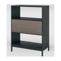 【組立設置込】コクヨ エディア フリーパネル 3段中段パネル 幅900×奥行450×高さ1200mm ブラック×アッシュブラウン 1台（直送品）