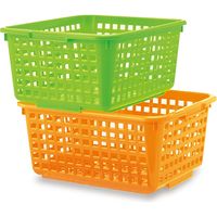 伊勢藤 バスケット エクセル スライド式 パステルオレンジ 4950672658893 1セット(1個×4)