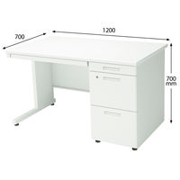 コクヨ インベントデスク INVENT 片袖机 幅1200×奥行700×高さ700mm ホワイト/ホワイト TKG-D127SAWPAWNN 1台（4梱包）