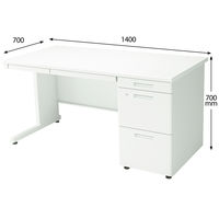 コクヨ インベントデスク INVENT 片袖机 幅1400×奥行700×高さ700mm ホワイト/ホワイト TKG-D147SAWPAWNN 1台（4梱包）