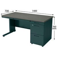 【在庫限り】コクヨ インベントデスク 片袖机 幅1400×奥行700×高さ700mm アッシュブラウン/ブラック 1台（4梱包）