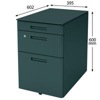 【アウトレット】コクヨ インベントデスク INVENT サイドキャビネット 幅395×奥行602×高さ600mm ブラック 1台　【終売品】