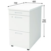 【アウトレット】コクヨ インベントデスク INVENT 脇机 幅400×奥行700×高さ700mm ホワイト/ホワイト 1台　【終売品】