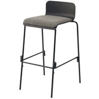 well-be ハイチェア（パッド座） ブラック UB-4 BK/GL 1セット（2脚）幅465mm スタッキング可能 キャスター無し