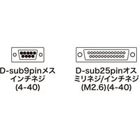 サンワサプライ RS-232C変換アダプタ AD09-9F25MK 1個