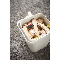 tower（タワー） フタ付 収納バスケット タワー 12L ホワイト 1個 山崎実業