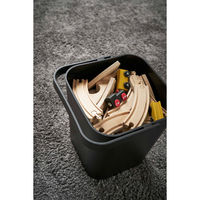 フタ付 収納バスケット タワー 12L ブラック 1個 山崎実業