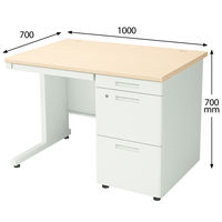 コクヨ インベントデスク INVENT 片袖机 幅1000×奥行700×高さ700mm ホワイトナチュラル/ホワイト TKG-D107SAWM10 1台