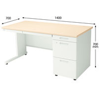 コクヨ インベントデスク INVENT 片袖机 幅1400×奥行700×高さ700mm ホワイトナチュラル/ホワイト TKG-D147SAWM10 1台