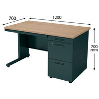【在庫限り】コクヨ インベントデスク 片袖机 幅1200×奥行700×高さ700mm ラスティックミディアム/ブラック 1台