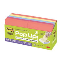 スリーエム(3M) ポストイット ポップアップふせん 付箋 強粘着 詰替用 75mm×75mm 4色 1箱（10冊入） 6541SSPOP-APT