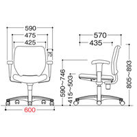 8VC11A FVG5 |オカムラ VC1チェア 肘無し グリーン 1脚 オフィスチェア 脚幅600ｍｍ 布張り 事務椅子 ロッキング機構