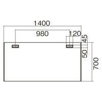 プラス 診察向けデスク 平机 木目調タイプ ミディアムウッド 1台(2梱包)幅1400×奥行700×高さ700mm 配線孔 ポストフォーム 事務机