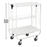 松吉医科器械 折りたたみワゴン MY-IJW100（ホワイト） 1台 24-7882-00　マツヨシカタログ（直送品）