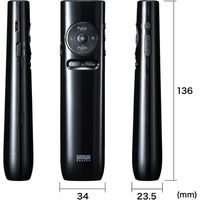 サンワサプライ レーザーポインター MA-WPR13BK 赤色レーザー プレゼン機能 マウス操作 充電式 連続使用5時間（直送品）