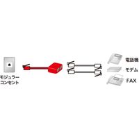 サンワサプライ 電話延長分配ケーブル TEL-Y9-2K2 1本（直送品）