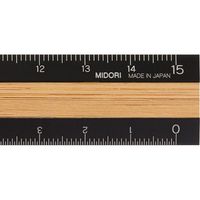 デザインフィル アルミ＆ウッド定規＜15cm＞ 黒 42270006 1個