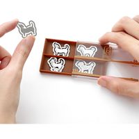 デザインフィル エッチングクリップス イヌ柄 43356006 1セット(4型×4個入×2パック)