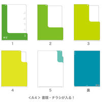 デザインフィル 5ポケットクリアホルダー<A4> ダイカットナンバー柄 黄緑 35104006 1セット(3個)