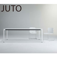 【組立設置込】コクヨ JUTO 会議テーブル Rエッジ T脚 アジャスター 塗装脚 幅1200×奥行750×高さ720mm ホワイト/ブラック 1台（直送品）