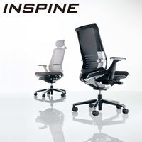 【組立設置込】コクヨ インスパイン オフィスチェア ローバック 可動肘 ナイロンキャスター 布張 ブラック/インディゴブルー 1脚（直送品）