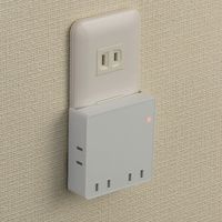 オーム電機 スクエアタップ 雷ガード 4個口 HS-AK4PBT-W 1個