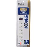 オーム電機 発煙ガードスイッチ付タップ 6個口 1m_ HS-T61HJ3-W 1個