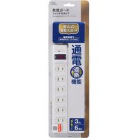 オーム電機 発煙ガードスイッチ付タップ 6個口 3m_ HS-T63HJ3-W 1個