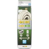 オーム電機 TV接続ケーブル 4K8K 4C I-L型 5m_ ANT-C5S4SL-W 1個