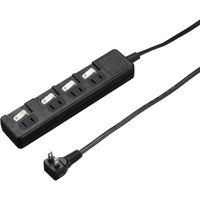 ヤザワコーポレーション 雷ガード付4個口節電タップ1mブラック H8KS441BK 1個