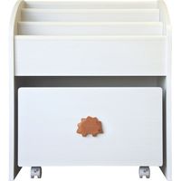 白井産業シマウーノはりねずみがかわいいホワイトの絵本おもちゃラック幅598×奥行391×高さ696mmホワイトSMU-7060BS-H 1台（直送品）