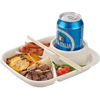 イノマタ化学 バーベキューディッシュ 角 1セット(20個) アイボリー 1421（直送品）